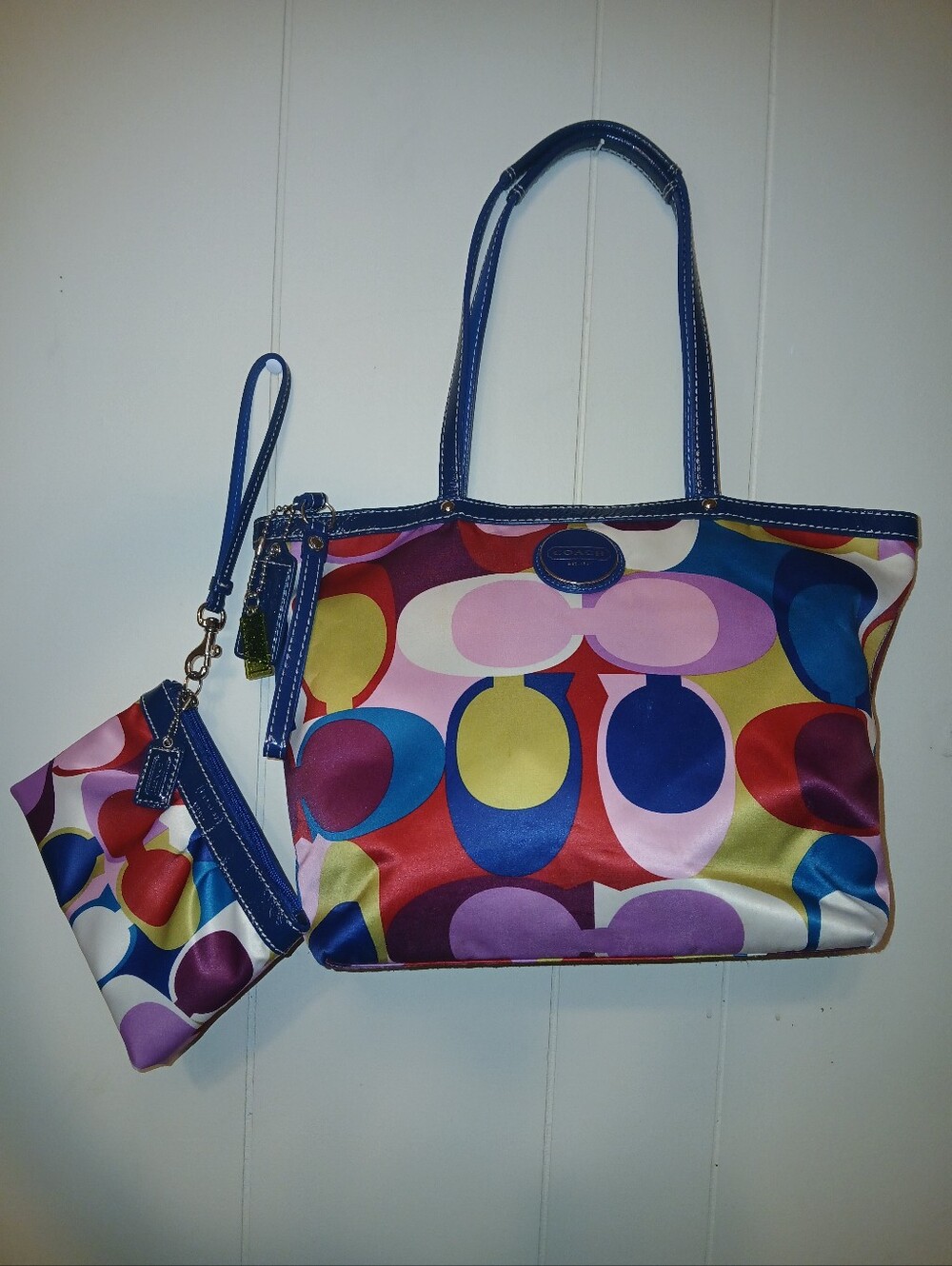 COACH Y2K "Scarf Print" Shoulder Bag And Wristlet